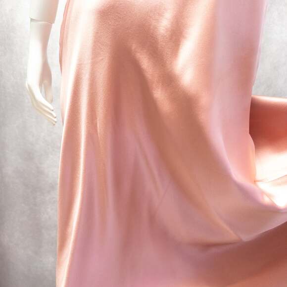 Vintage 100% silk satin midi skirt, rose pink, Size 6 - Picture 8 of 8